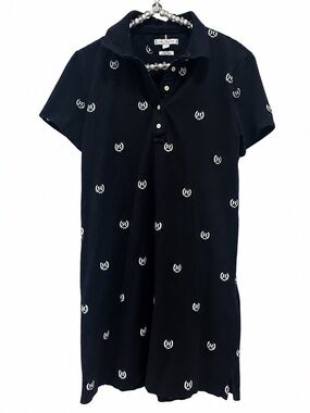 Tommy Hilfiger Navy Embroidered Polo Dress Size M